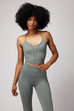 Agave Spiritual Gangster Thea Seamless Crop Women's Tops | 42967-XZWK