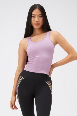 Amethyst Spiritual Gangster Infinity Seamless Women's Tops | 24689-NGFT