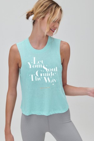 Beach Glass Spiritual Gangster Let Your Soul Crop Women's Tanks | 87694-MDFS