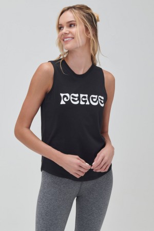 Black Spiritual Gangster Peace Muscle Women's Tanks | 56817-YZGE