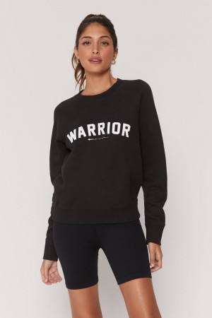 Black Spiritual Gangster Warrior Classic Crew Women's Sweatshirts | 89253-ZCKQ