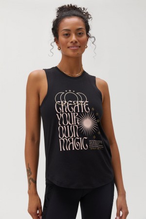 Black Spiritual Gangster Your Own Magic Muscle Women's Tanks | 23089-XKEF