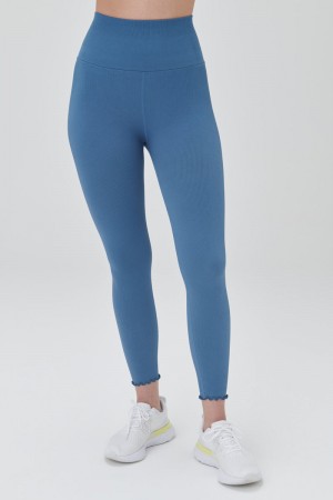 Blue Spiritual Gangster Love Sculpt 7/8 Ruffle Women's Leggings | 53829-GKQA