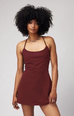 Burgundy Spiritual Gangster Lia Active Women's Dress | 46238-NZAP