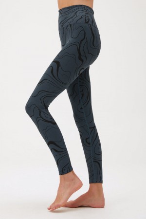 Deep Blue Spiritual Gangster Love Sculpt Jacquard Women's Bottoms | 52681-LPYT