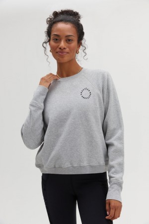 Grey Spiritual Gangster Practice Gratitude Bridget Raglan Pullover Women's Sweaters | 13264-HQYL