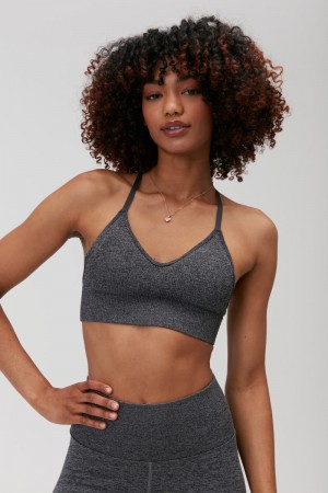 Grey Spiritual Gangster Selene Seamless Triangle Women's Tops | 42351-VQXW