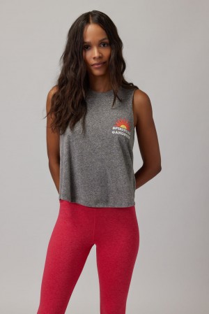 Grey Spiritual Gangster Summer Club Crop Women's Tanks | 93867-PNVA