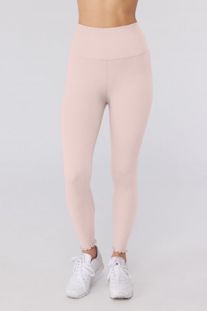 Pink Spiritual Gangster Love Sculpt 7/8 Seamless Ruffle Women's Bottoms | 79250-WJMS