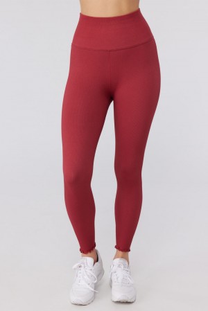 Ruby Spiritual Gangster Love Sculpt 7/8 Ruffle Women's Leggings | 95681-YMSH