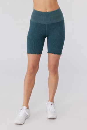 Wash Spiritual Gangster Ruffle Seamless Biker Women's Shorts | 24319-SUTK