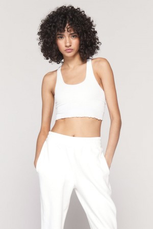 White Spiritual Gangster Amor Crop Women's Tops | 56724-SVIY