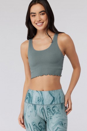 Winter Thyme Spiritual Gangster Amor Seamless Crop Women's Tops | 72368-NWFQ