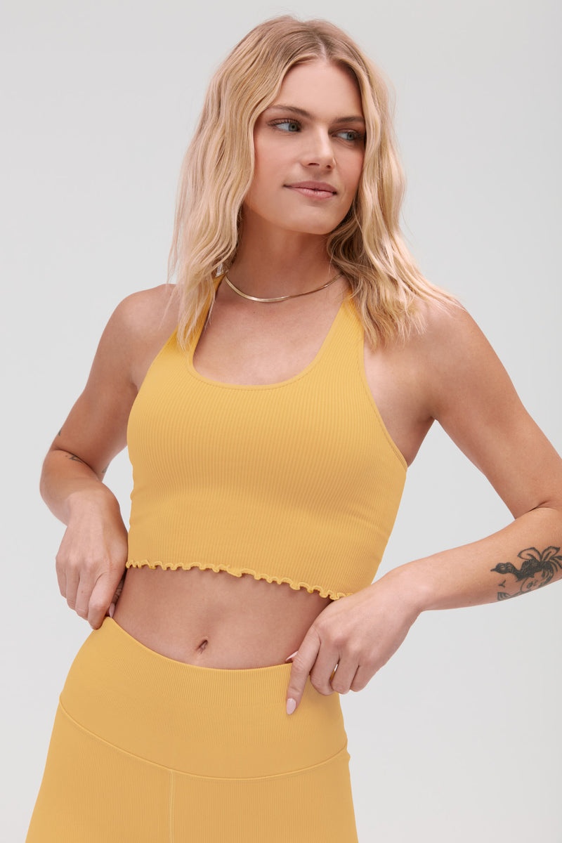 Apricot Spiritual Gangster Amor Crop Women's Tops | 03642-PSLH