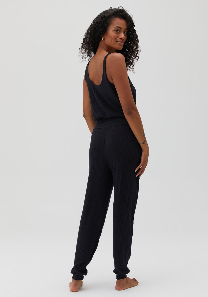 Black Spiritual Gangster Ballet Rib Women's Jumpsuit | 64583-HZFV