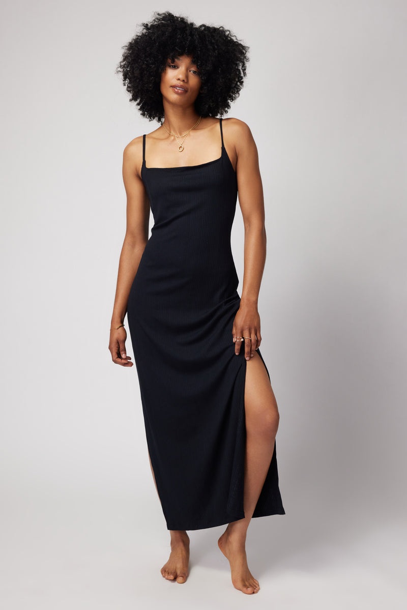 Black Spiritual Gangster Estella Square Neck Maxi Women\'s Dress | 80916-SDTY