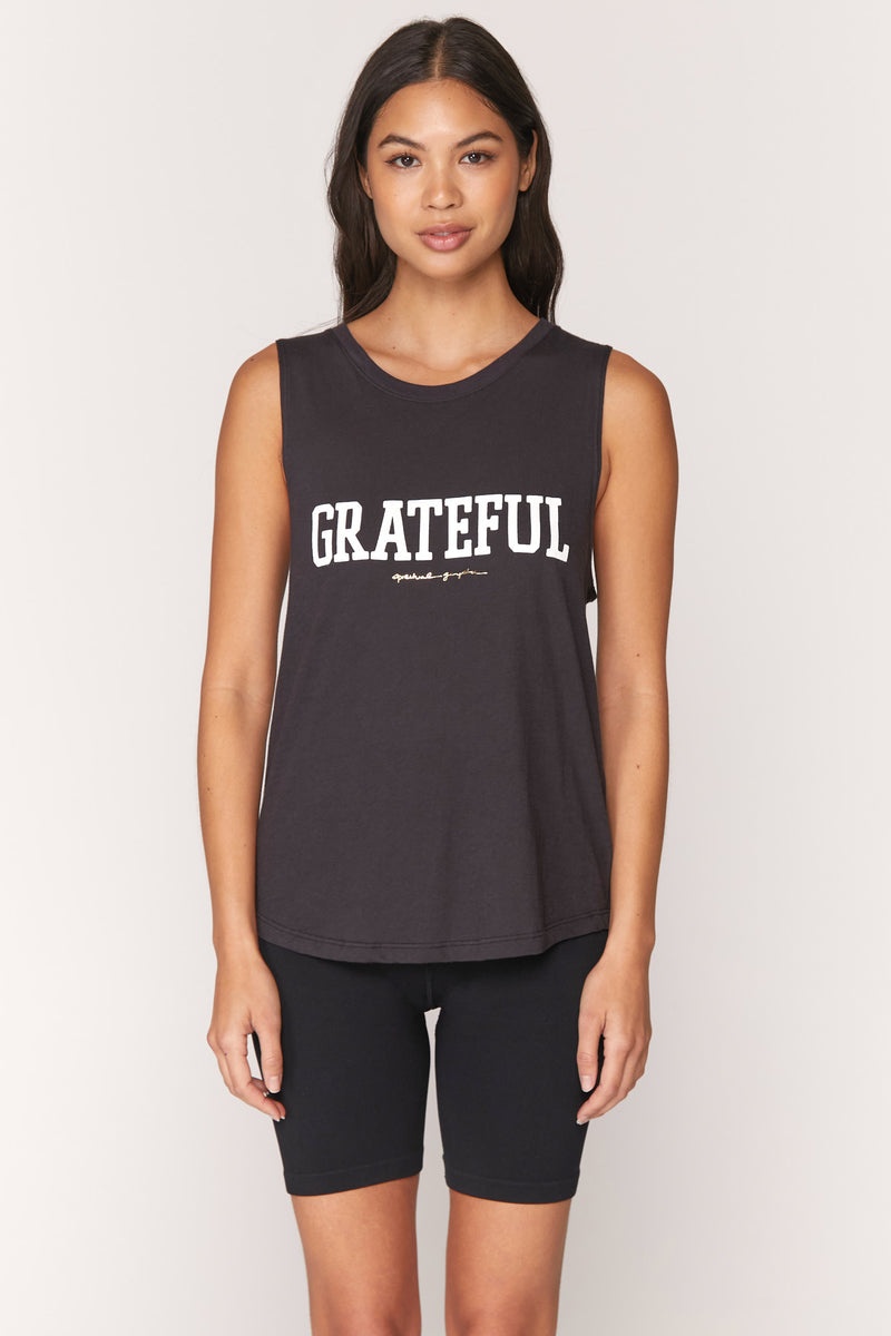 Black Spiritual Gangster Grateful Muscle Women's Tanks | 93628-LZPK