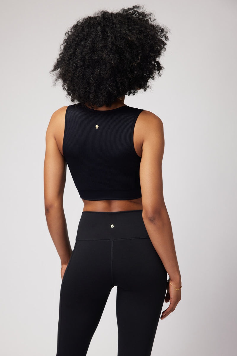 Black Spiritual Gangster Metta Seamless Plungemi Women's Tanks | 49386-PRLJ