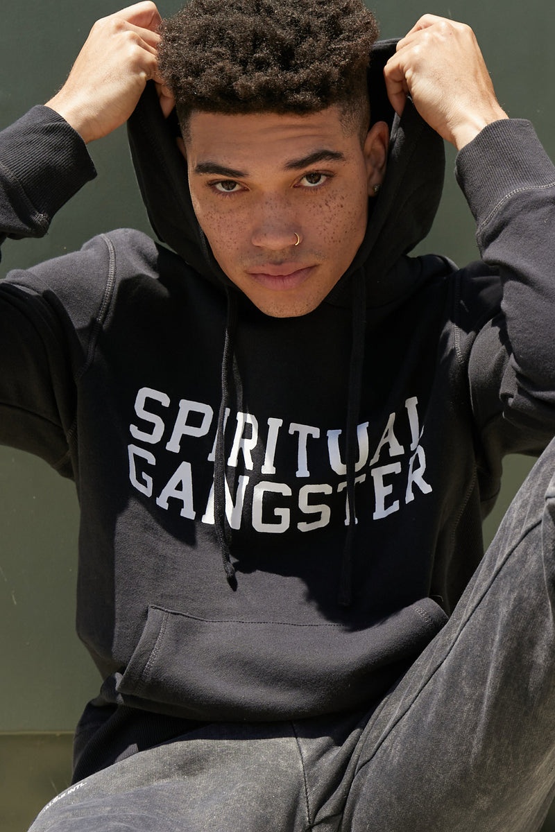 Black Spiritual Gangster Classic Pullover Men's Hoodie | 18906-OGPH