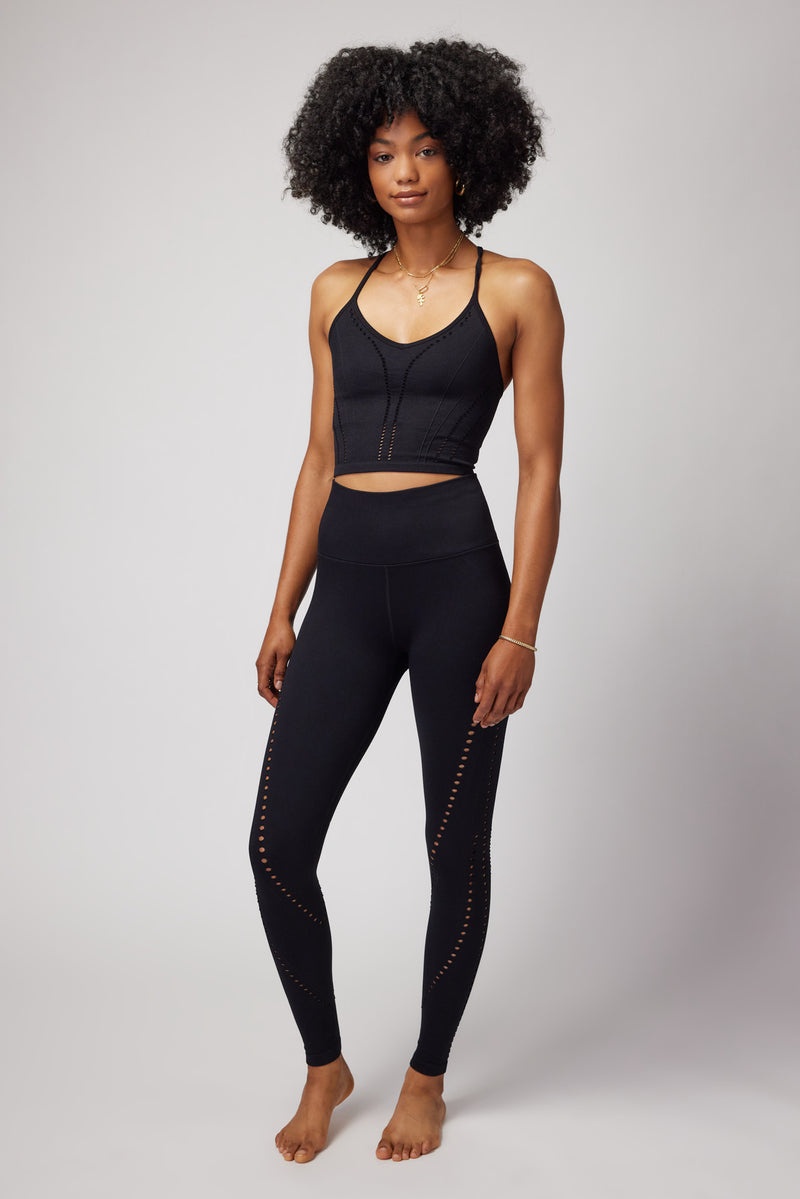 Black Spiritual Gangster Thea Seamless Crop Women's Tanks | 07451-LSHX