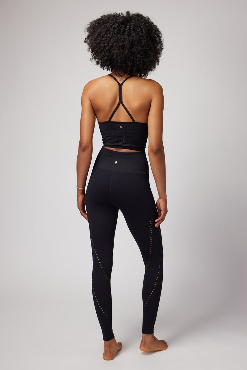 Black Spiritual Gangster Thea Seamless Crop Women's Tanks | 07451-LSHX