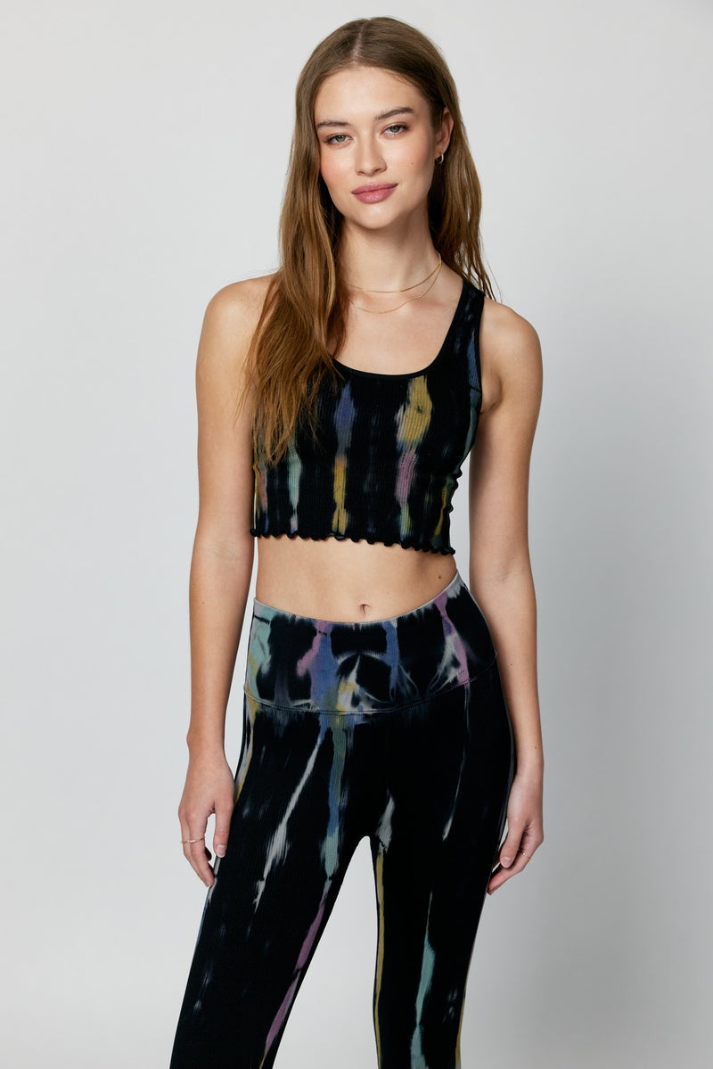 Black Spiritual Gangster Tie Dye Amor Crop Women\'s Tops | 75892-HQJV