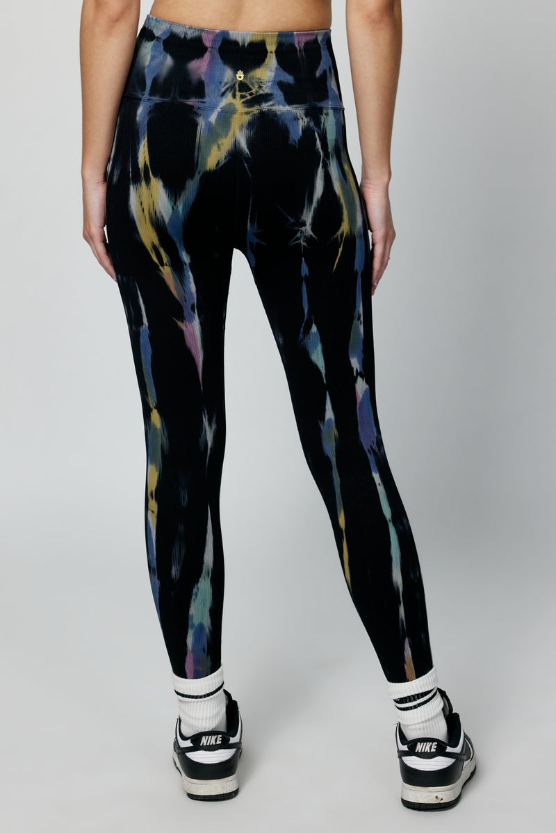 Black Spiritual Gangster Tie Dye Love Sculpt Women's Leggings | 20753-RFQK