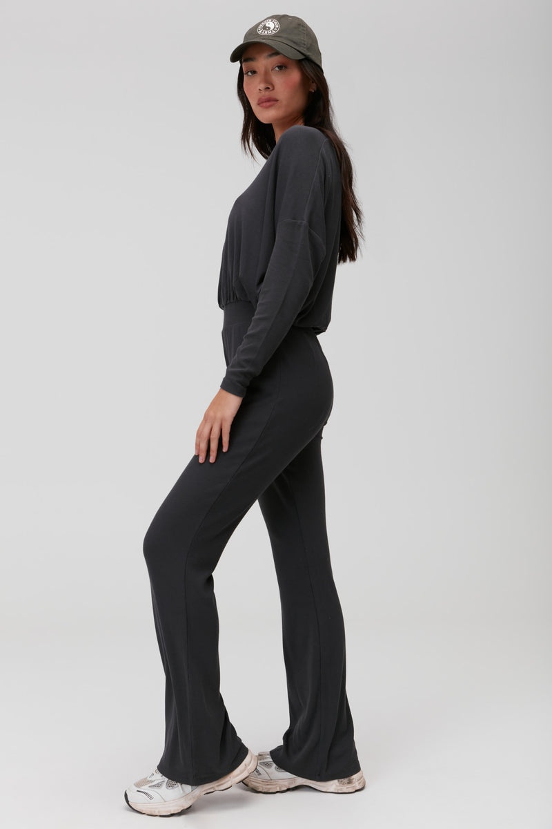 Black Spiritual Gangster V Neck Women's Jumpsuit | 97140-MVDN