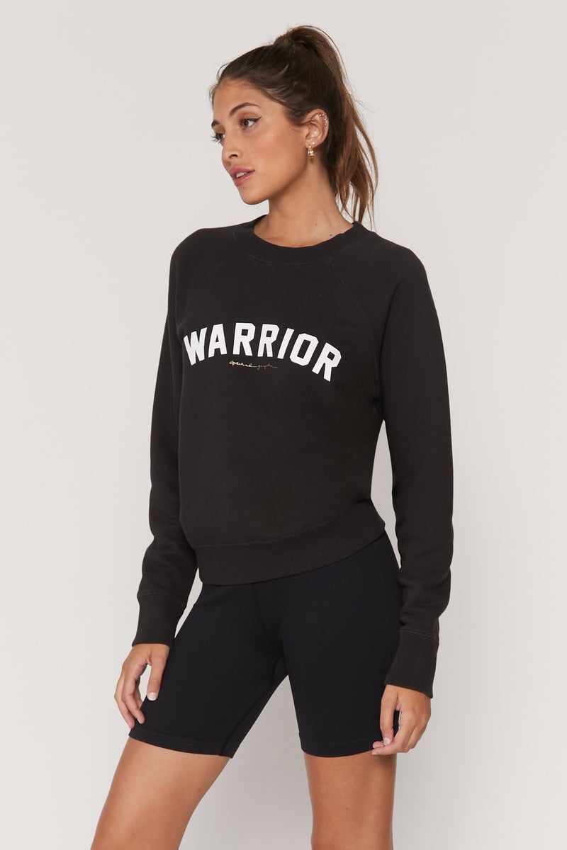 Black Spiritual Gangster Warrior Classic Crew Women's Sweatshirts | 89253-ZCKQ