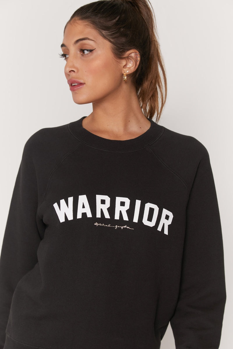 Black Spiritual Gangster Warrior Classic Crew Women's Sweatshirts | 89253-ZCKQ