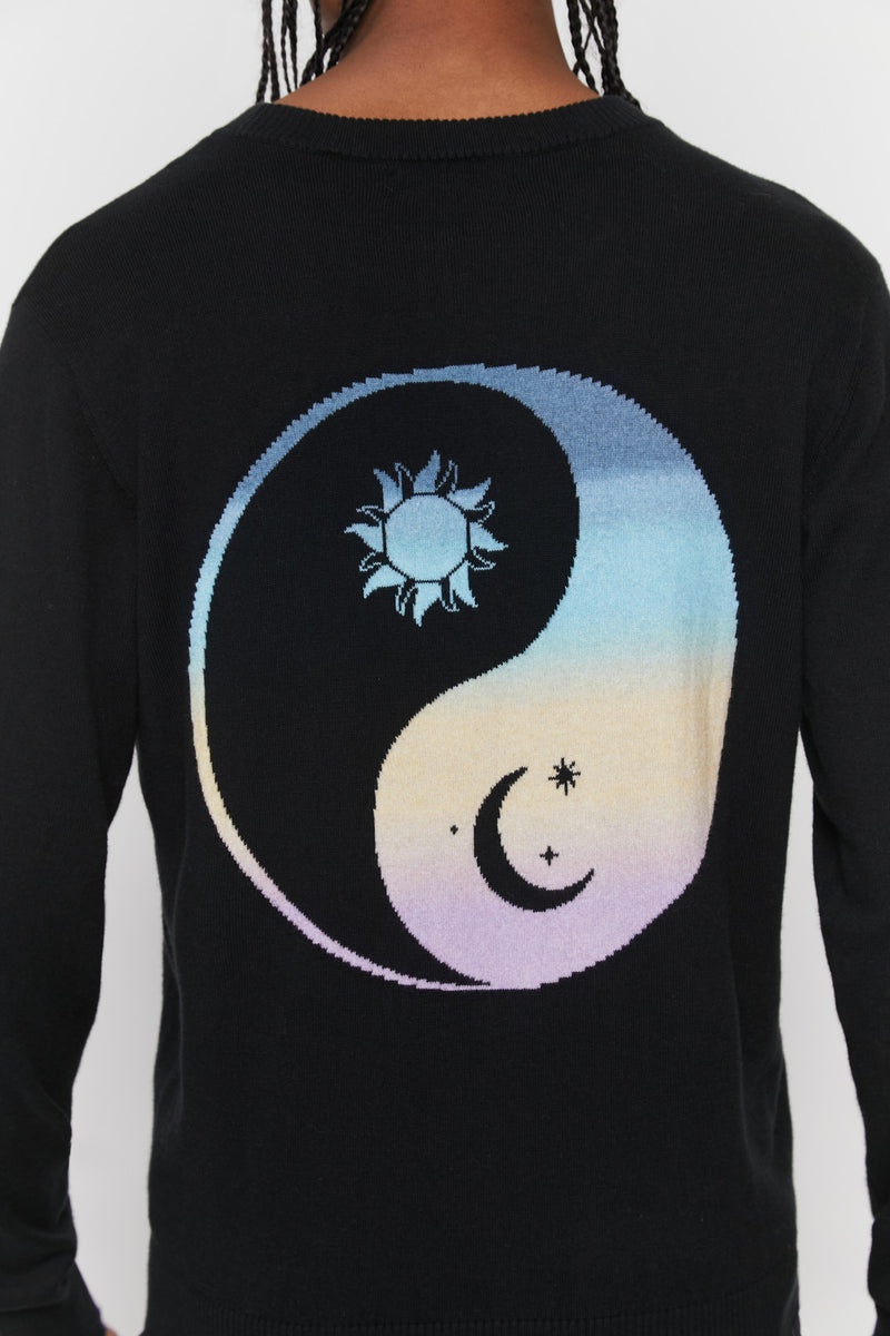 Black Spiritual Gangster Yin Yang Parker Unisex Men's Sweatshirts | 45078-HCWM