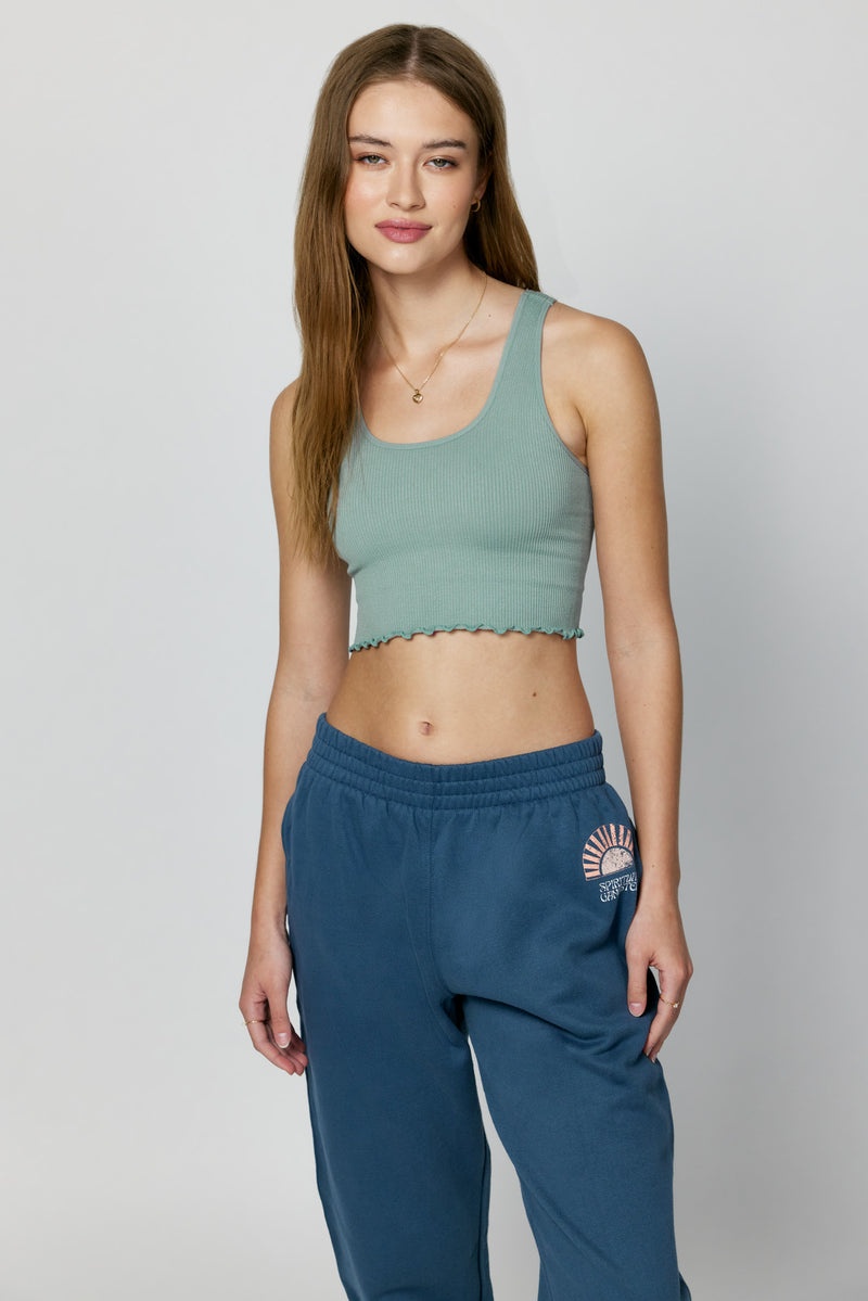 Blue Spiritual Gangster Amor Crop Women's Tops | 48729-AYLR