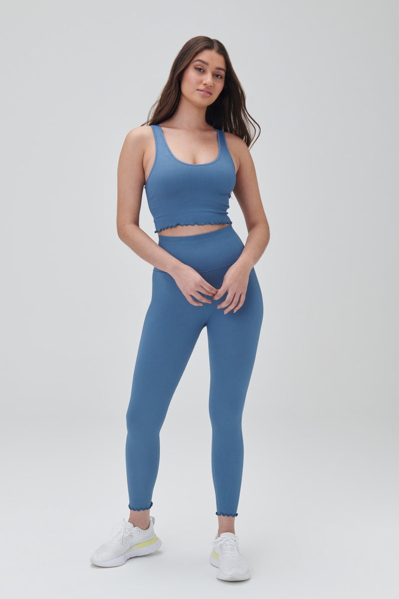 Blue Spiritual Gangster Amor Crop Women's Tops | 64790-ROIH