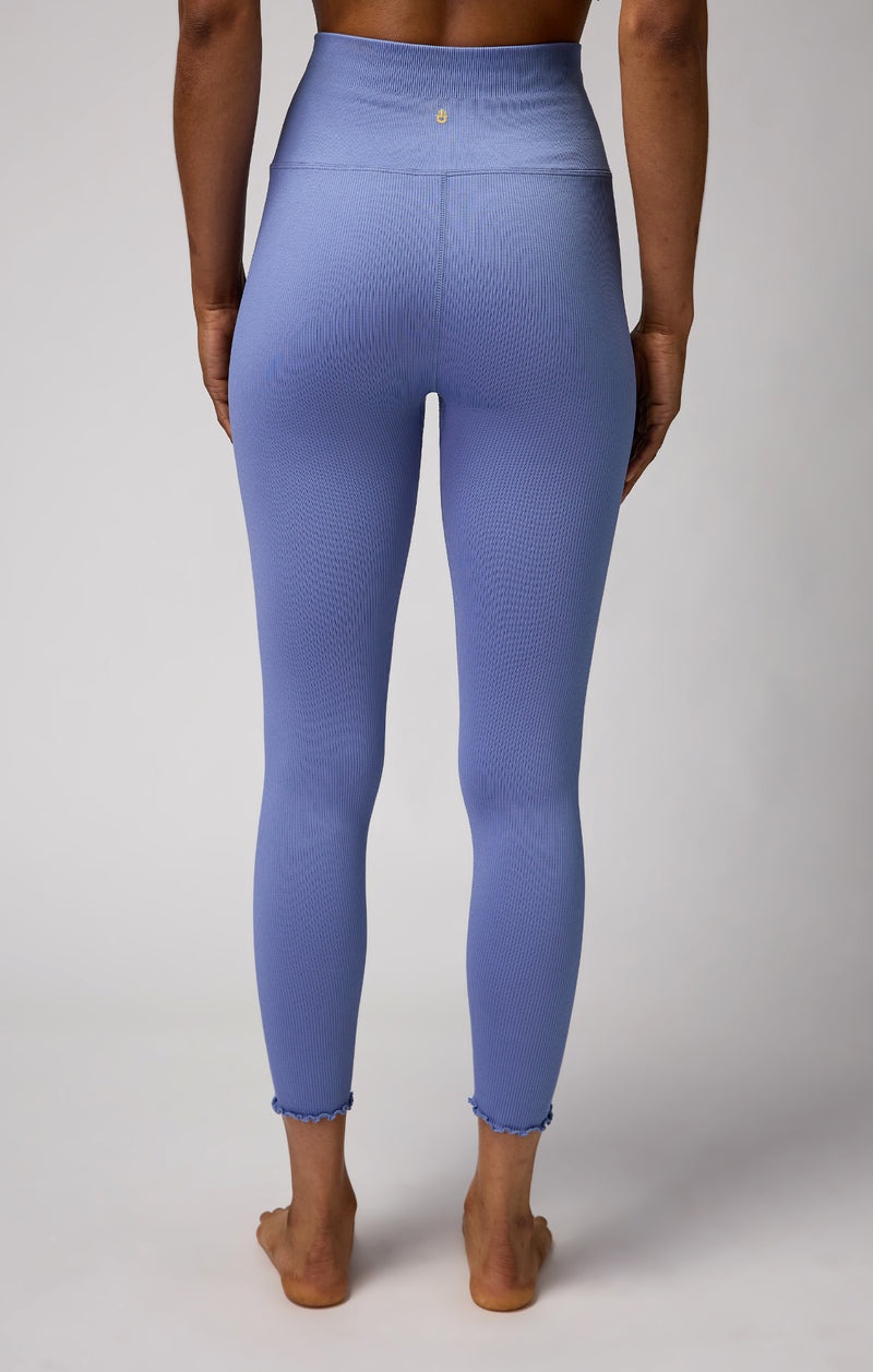 Blue Spiritual Gangster Love Sculpt Seamless 7/8 Ruffle Women's Leggings | 13472-UJME