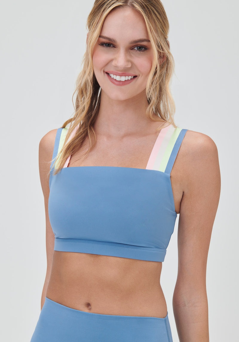 Blue Spiritual Gangster Twist Back Bandeau Women's Tops | 07389-CFUS