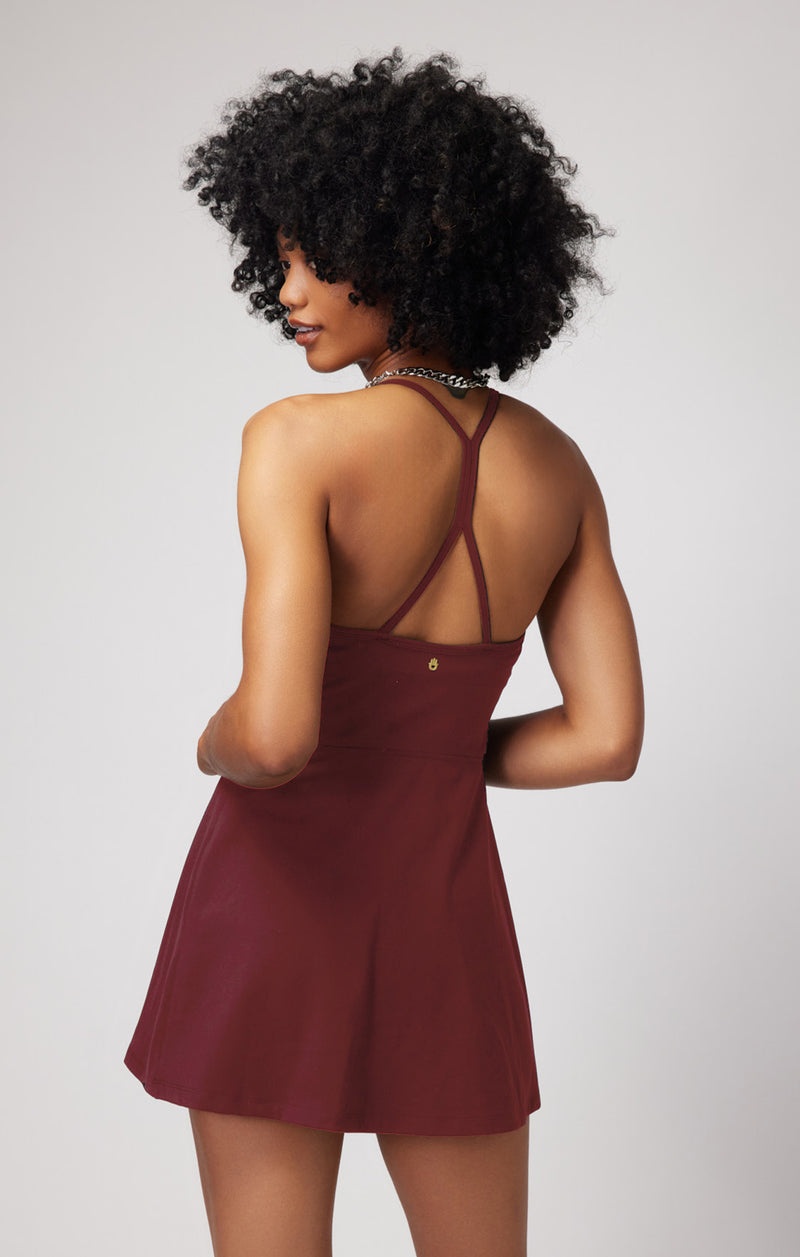 Burgundy Spiritual Gangster Lia Active Women's Dress | 46238-NZAP