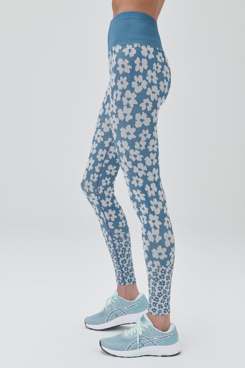 Coastal Floral Spiritual Gangster Love Sculpt Jacquard Women's Leggings | 35867-TBPX