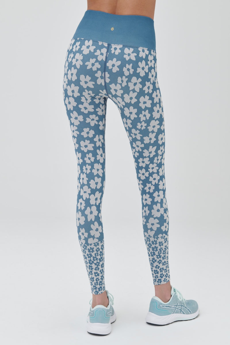 Coastal Floral Spiritual Gangster Love Sculpt Jacquard Women's Leggings | 35867-TBPX