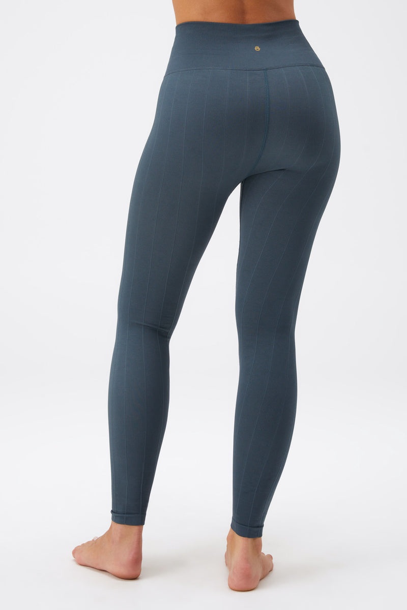 Deep Blue Spiritual Gangster Amara Wide Rib Seamless Women's Leggings | 63905-CEDS