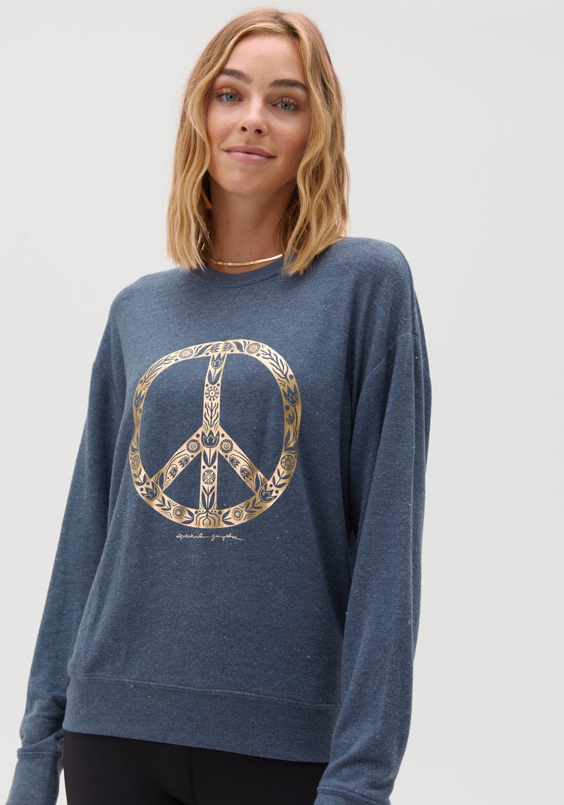 Deep Blue Spiritual Gangster Choose Joy Savasana Women's Sweaters | 89415-FCUK