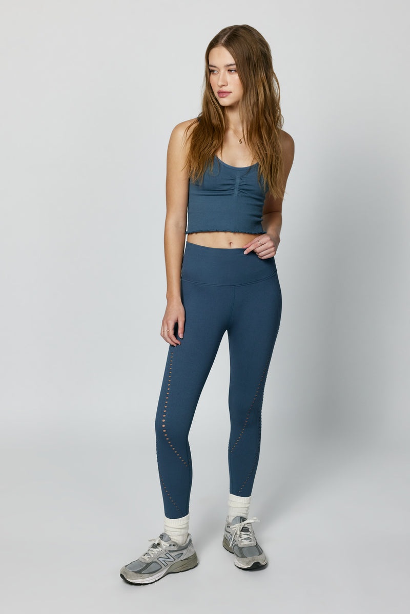 Deep Blue Spiritual Gangster Thea 7/8 Seamless Women's Bottoms | 87092-NAKS