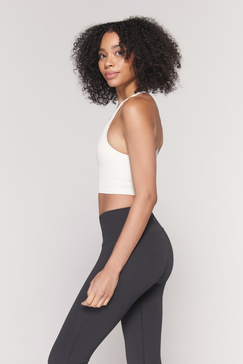 Grey Spiritual Gangster Athena Seamless Crop Women's Tops | 74109-SCUG