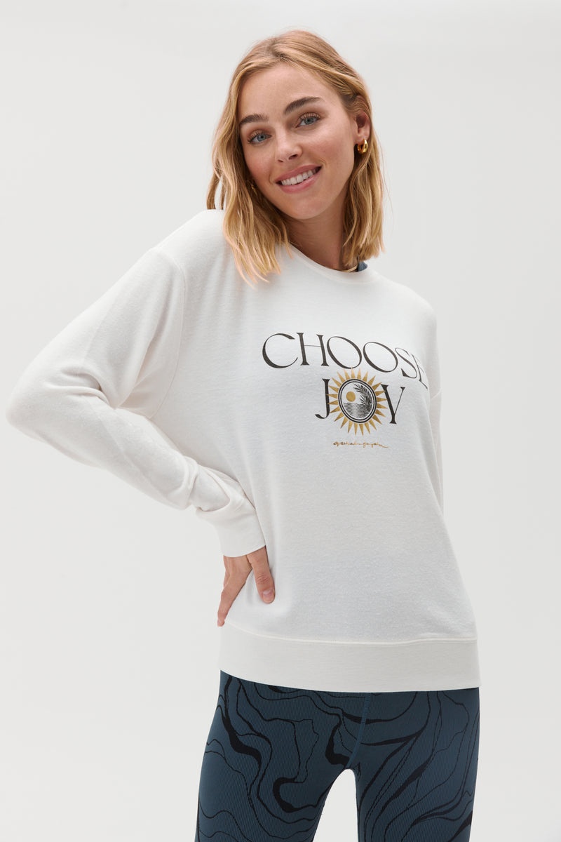 Grey Spiritual Gangster Choose Joy Savasana Women's Sweatshirts | 75392-IEHO