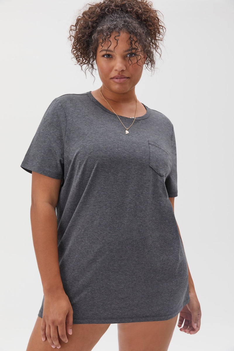 Grey Spiritual Gangster Dream Oversized Sleep Tee Women's Tops | 12673-FBZN