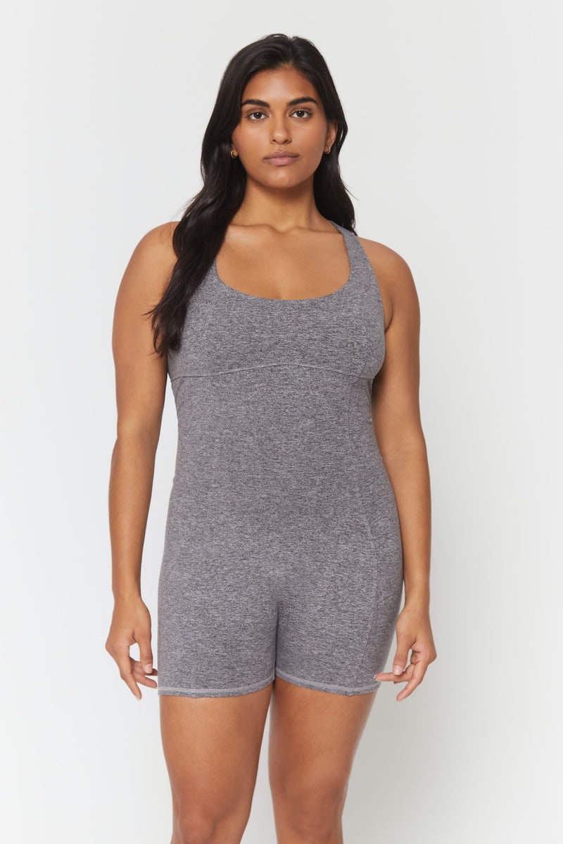 Grey Spiritual Gangster Flaunt Tech Jersey Women's Bodysuit | 74601-TUWJ