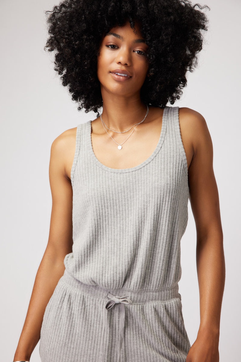 Grey Spiritual Gangster Harmony Rib Women's Jumpsuit | 87065-WKEA