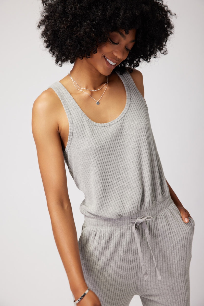 Grey Spiritual Gangster Harmony Rib Women's Jumpsuit | 87065-WKEA