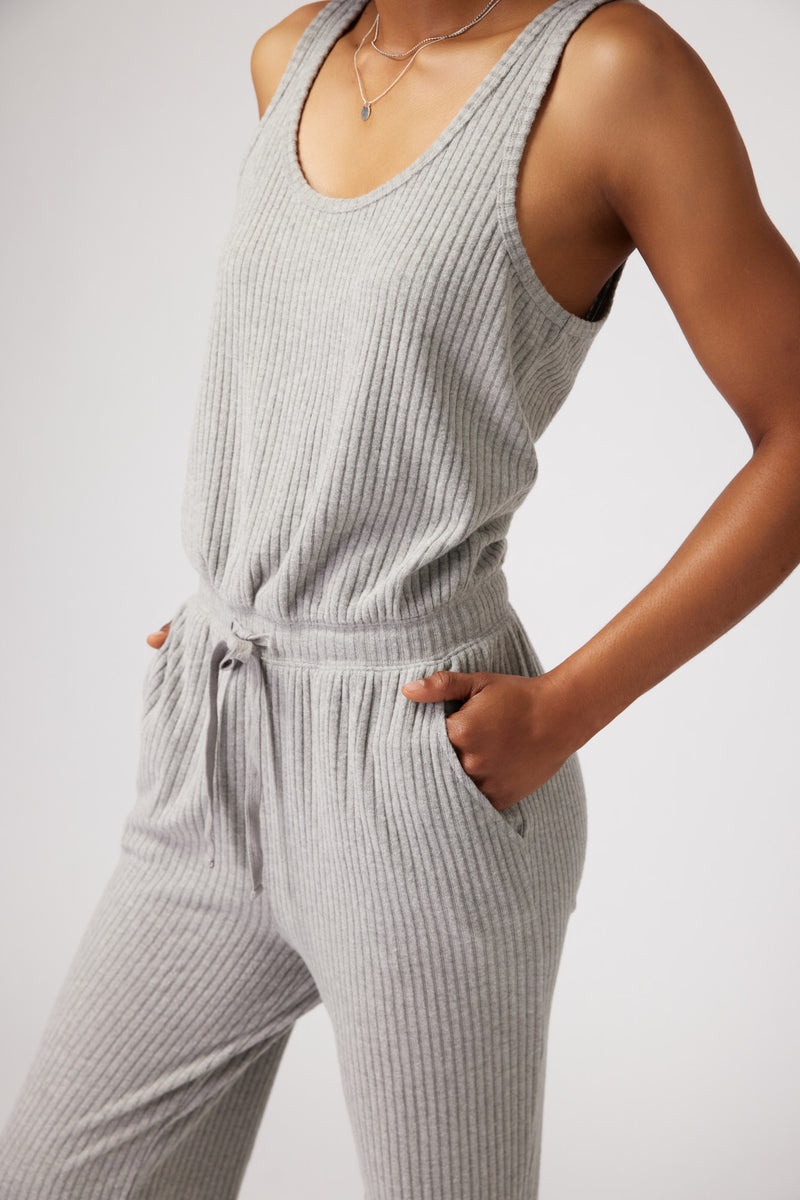 Grey Spiritual Gangster Harmony Rib Women's Jumpsuit | 87065-WKEA