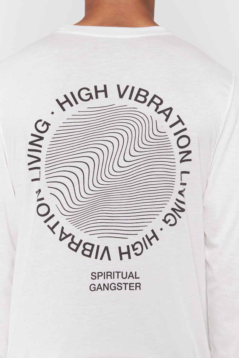 Grey Spiritual Gangster High Vibration Long Sleeve Tee Men's Sweatshirts | 56804-HDXC