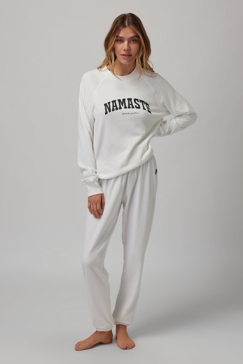 Grey Spiritual Gangster Namaste Love Old School Pullover Women's Sweatshirts | 51927-WSPD